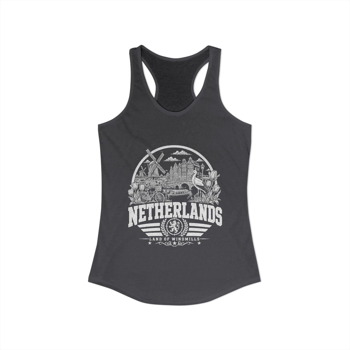 Netherlands Women's Tank Top — Solid Dark Gray (front)