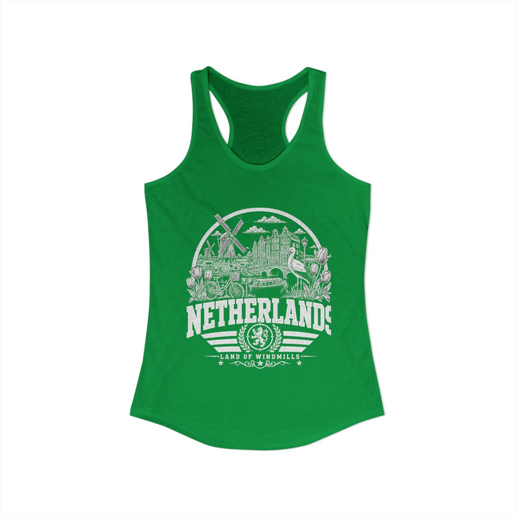 Netherlands Women's Tank Top — Solid Kelly Green (front)