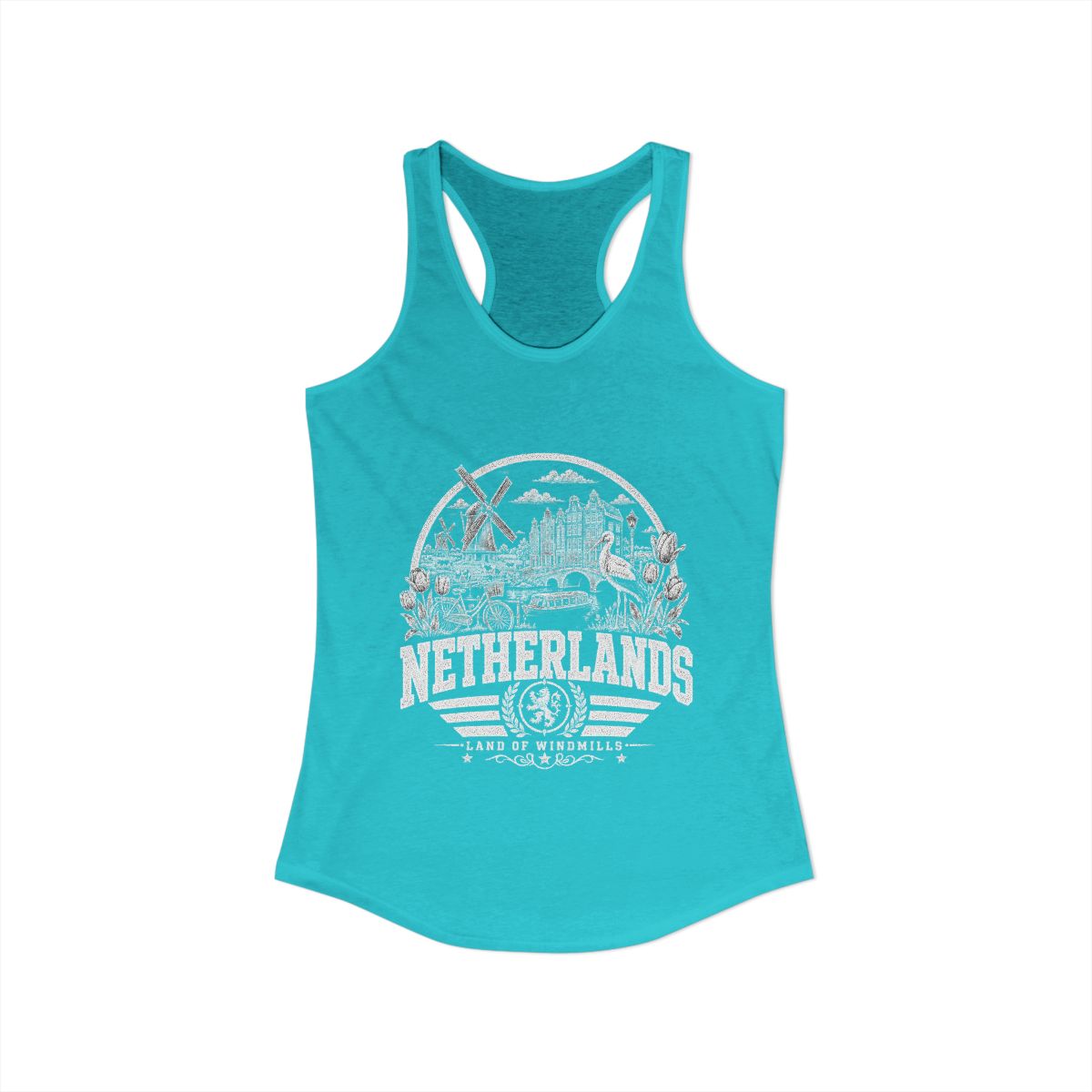 Netherlands Women's Tank Top — Solid Tahiti Blue (front)