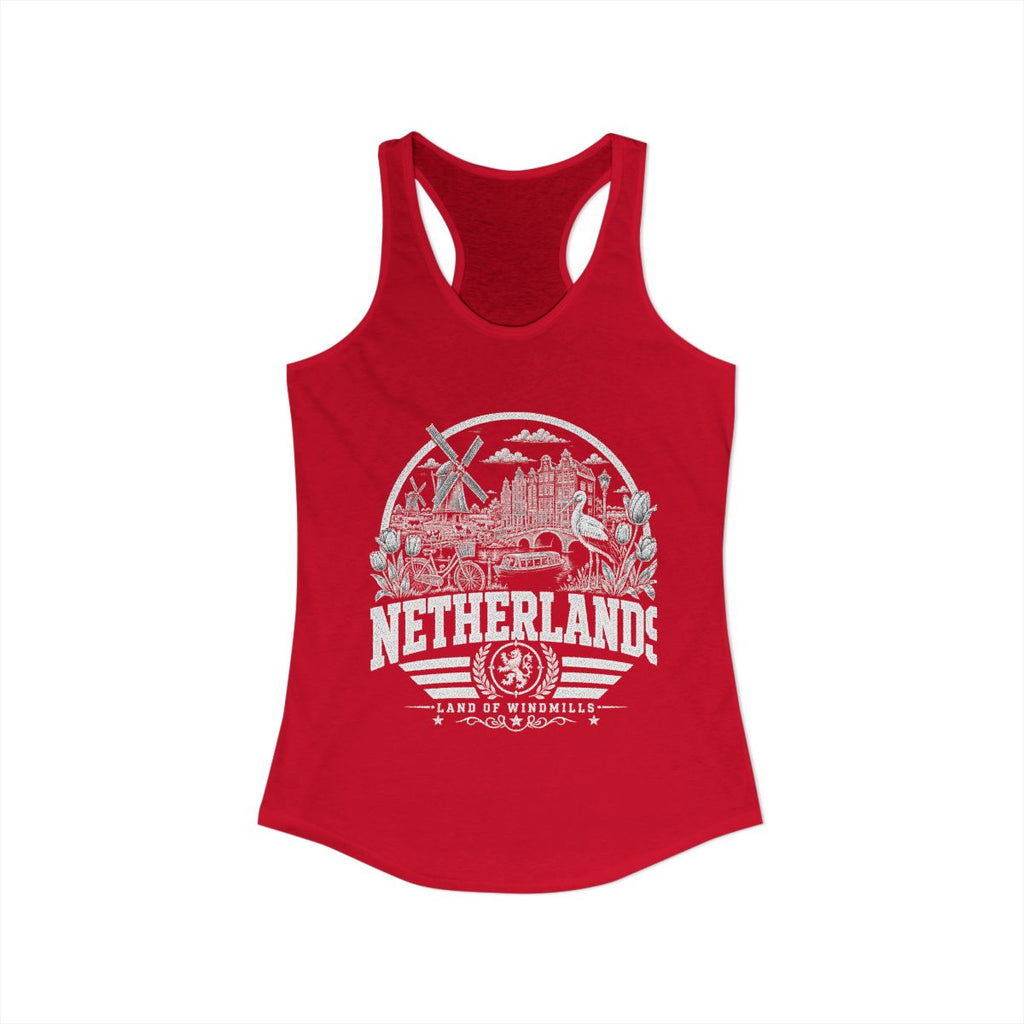 Netherlands Women's Tank Top — Solid Red (front)