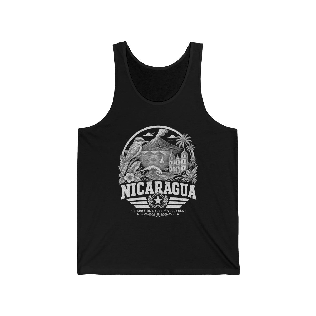 Nicaragua vintage landmarks men's tee — iconic landmark design | Nameshi Destinations (view 1)