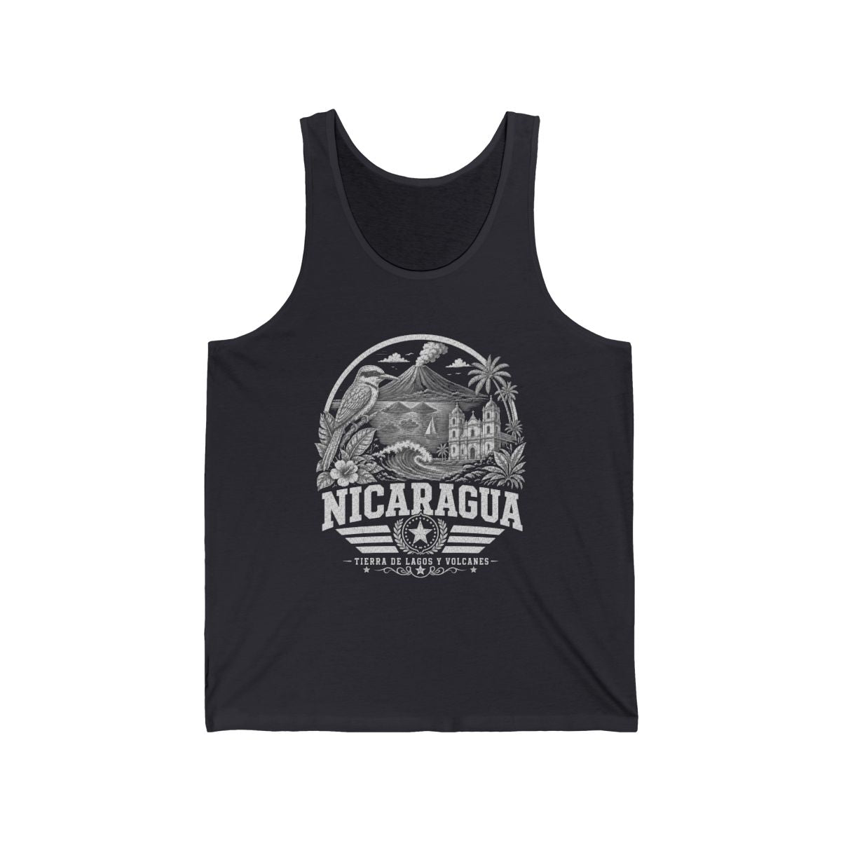 Nicaragua vintage landmarks men's tee — iconic landmark design | Nameshi Destinations (view 2)