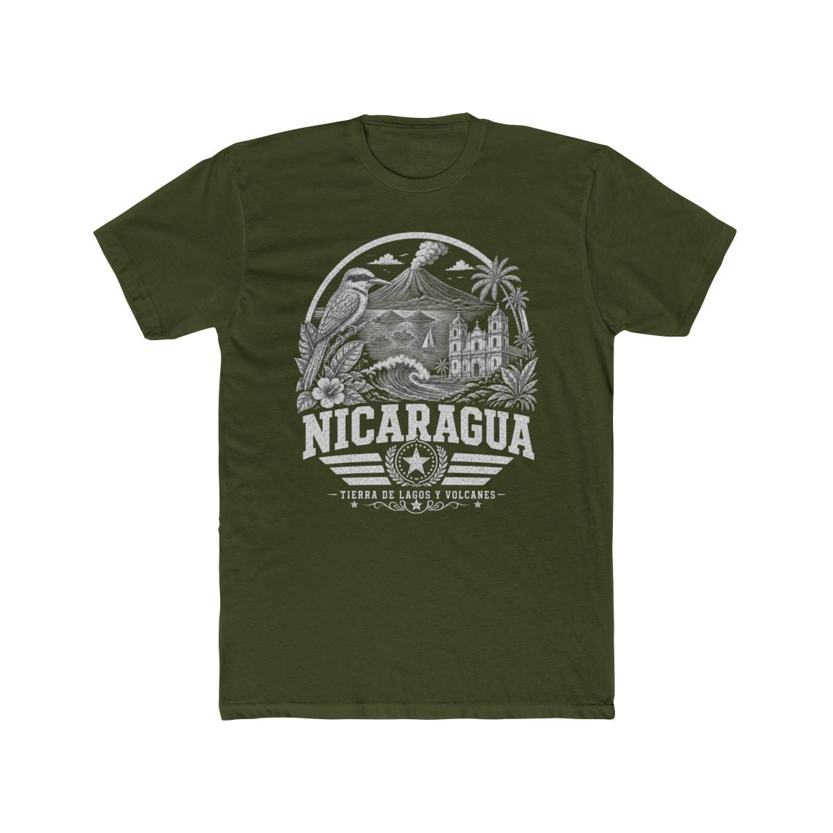 Nicaragua vintage landmarks men's tee — iconic landmark design | Nameshi Destinations (view 4)