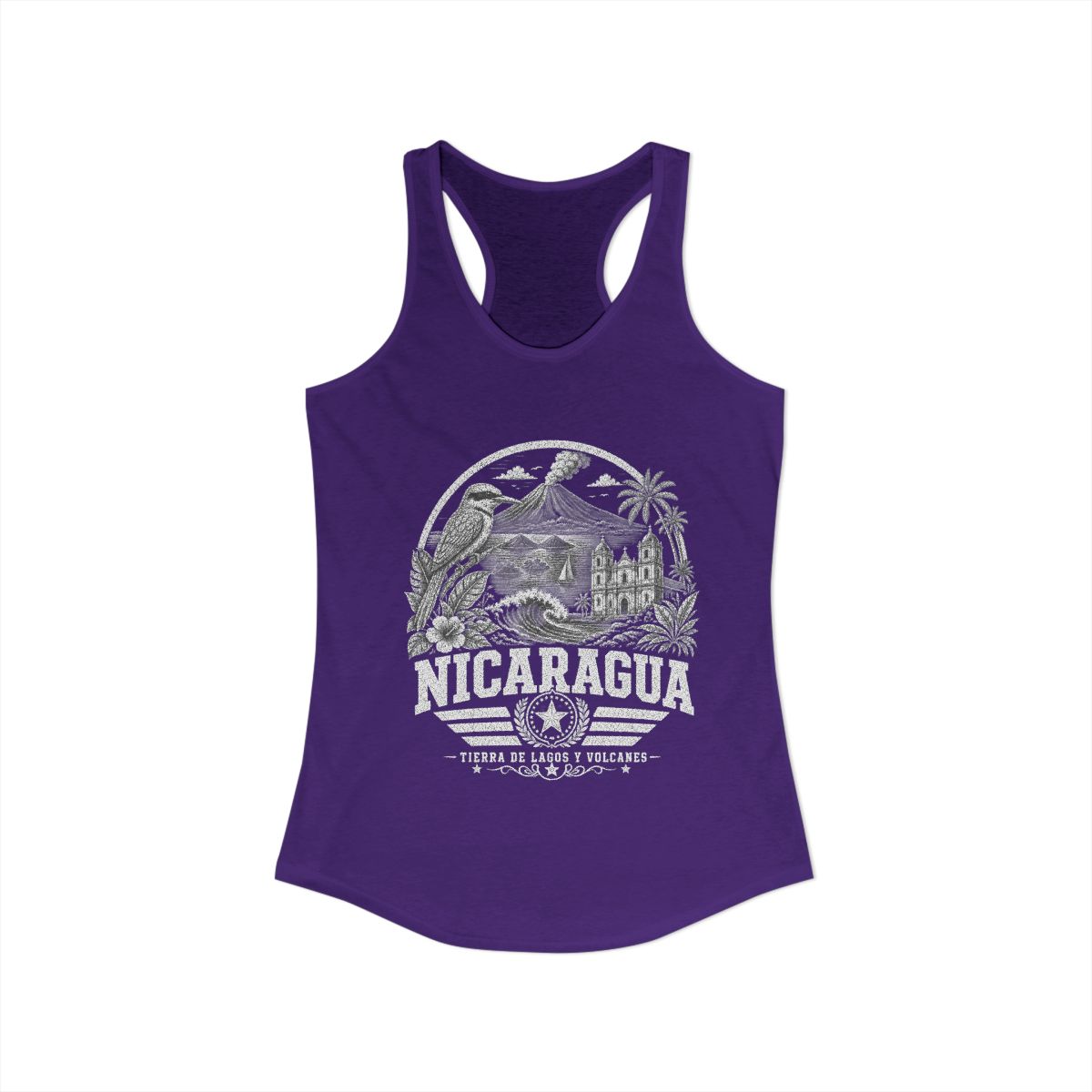 Nicaragua vintage landmarks tank top — iconic landmark design | Nameshi Destinations (view 13)