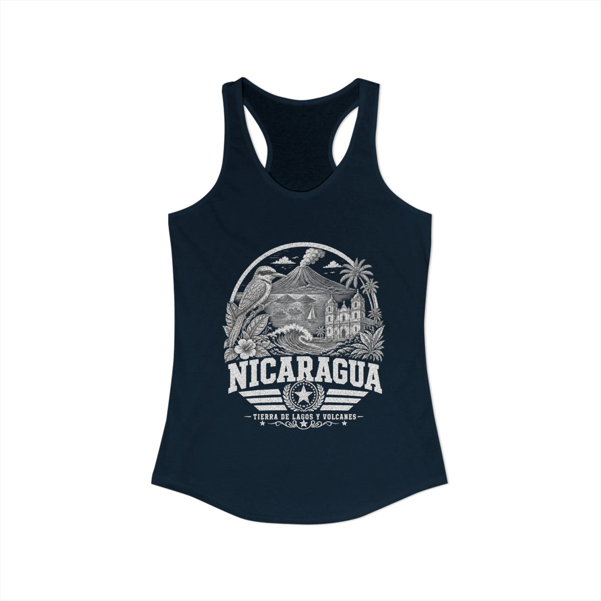 Nicaragua vintage landmarks tank top — iconic landmark design | Nameshi Destinations (view 11)