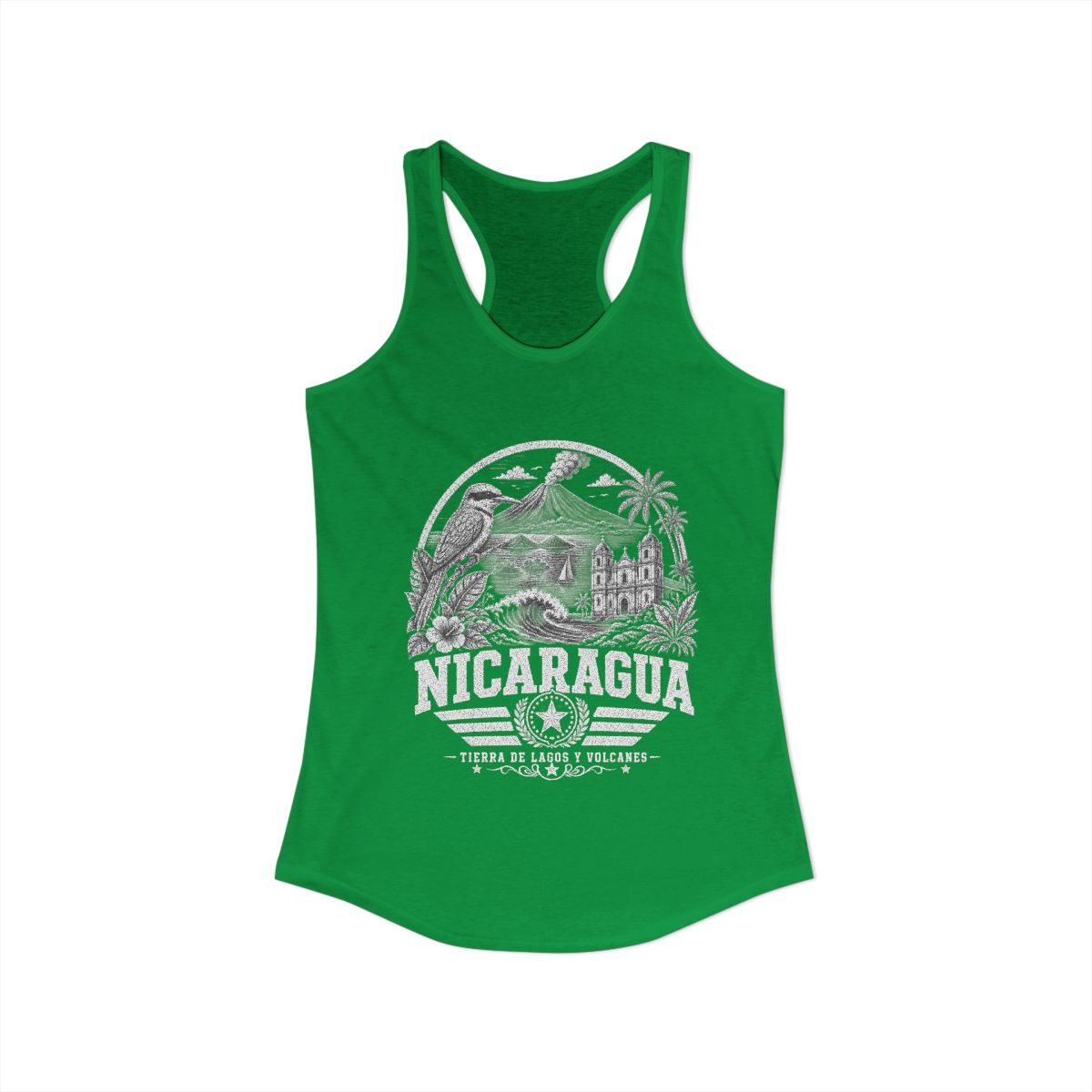 Nicaragua vintage landmarks tank top — iconic landmark design | Nameshi Destinations (view 7)