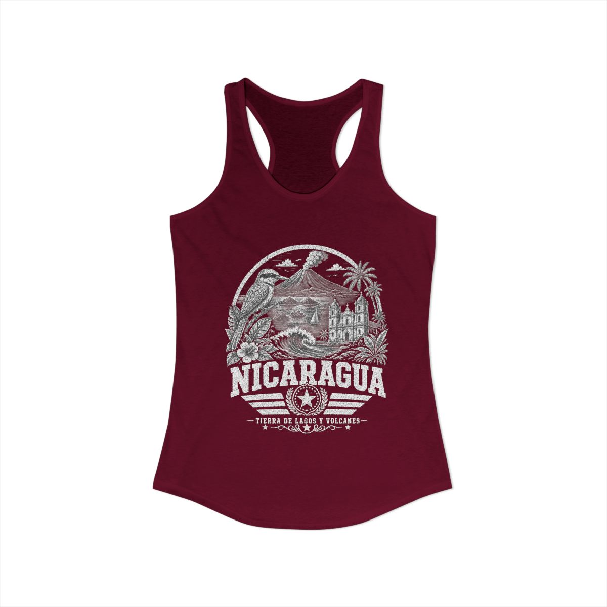 Nicaragua vintage landmarks tank top — iconic landmark design | Nameshi Destinations (view 15)