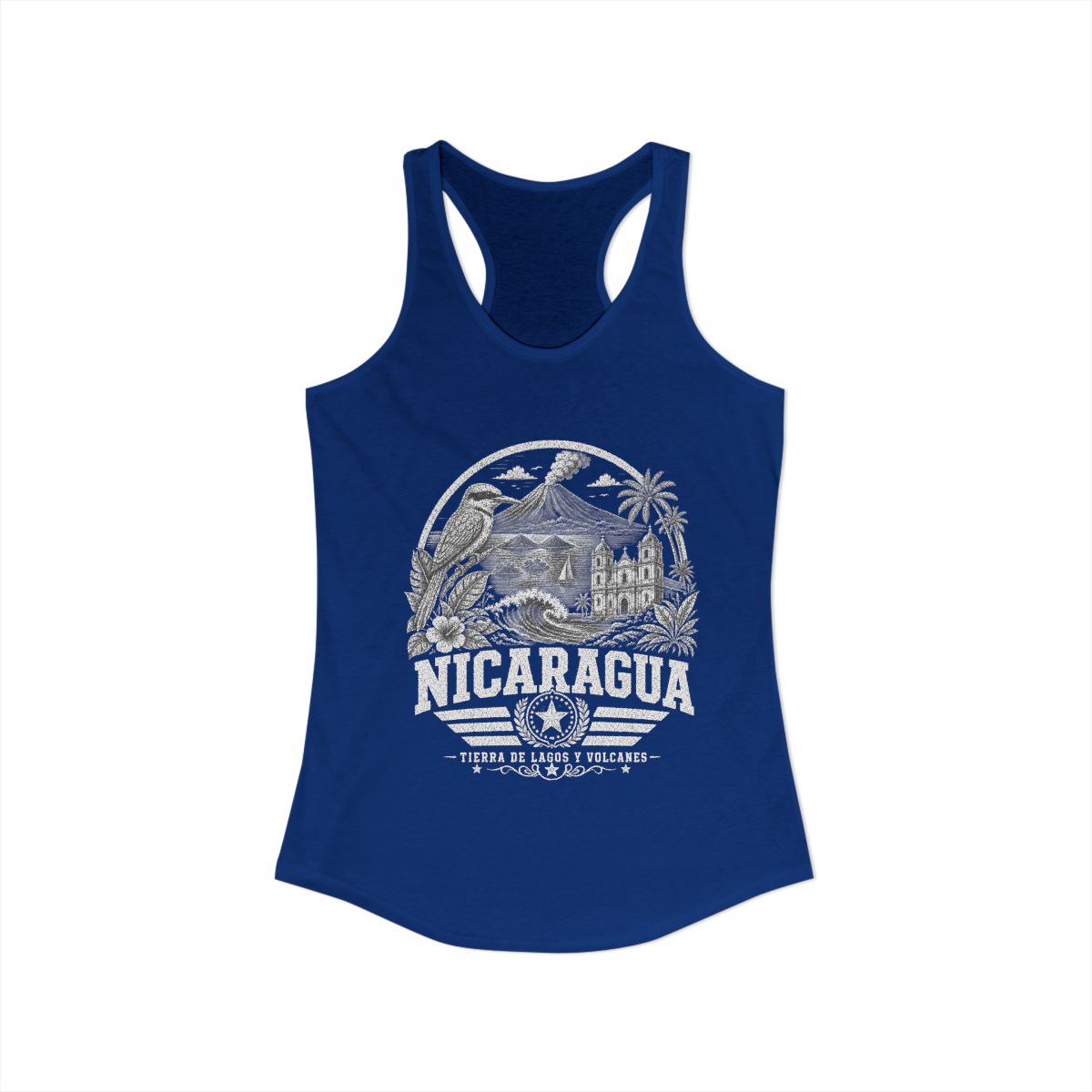 Nicaragua vintage landmarks tank top — iconic landmark design | Nameshi Destinations (view 10)