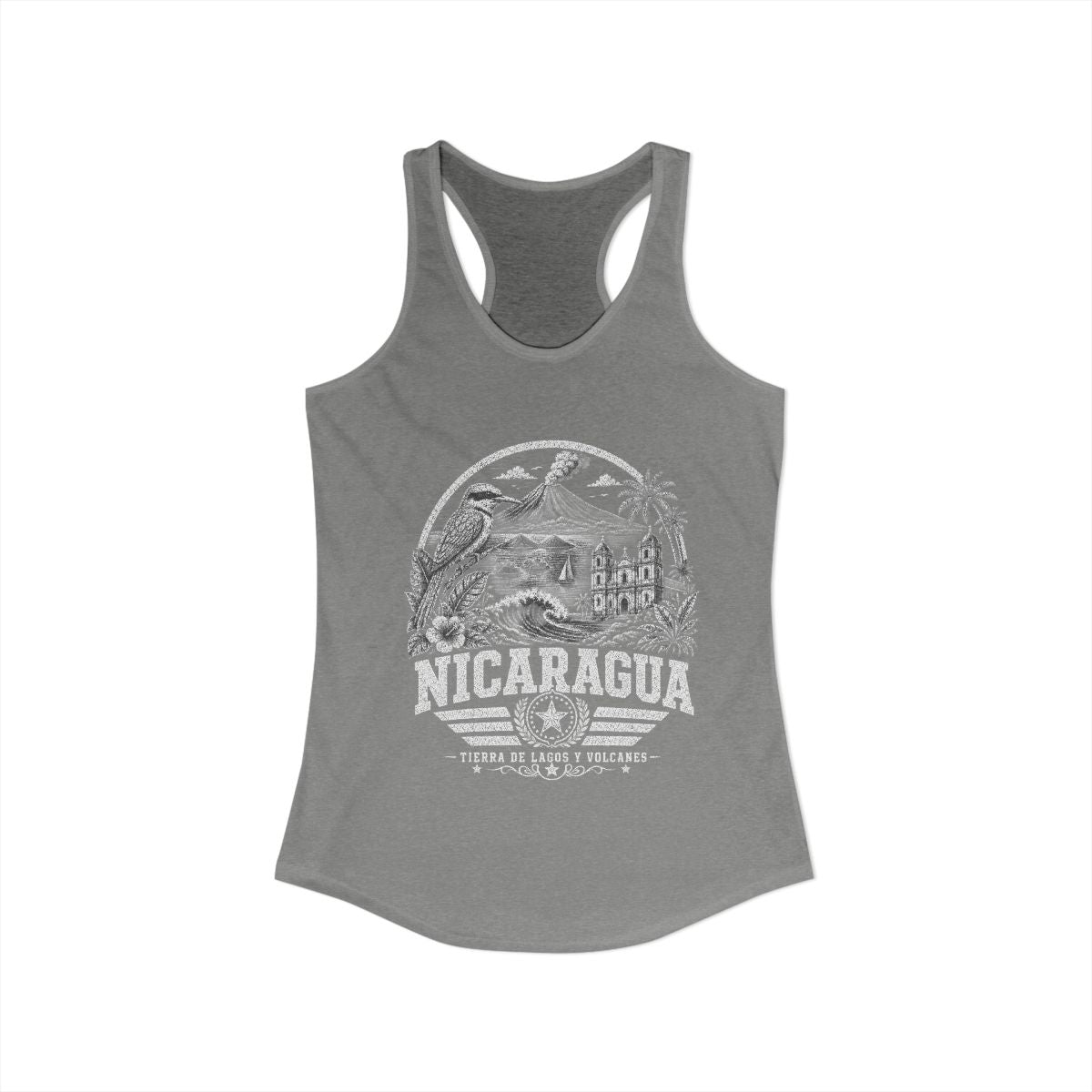 Nicaragua Women's Tank Top — Heather Grey (front)