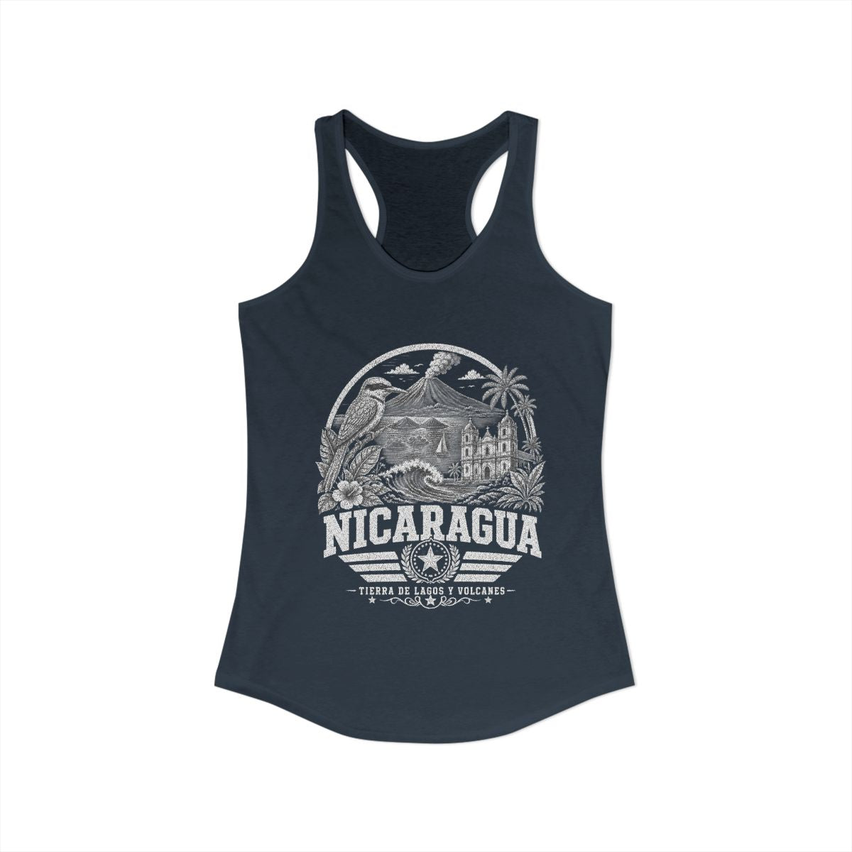 Nicaragua vintage landmarks tank top — iconic landmark design | Nameshi Destinations (view 9)