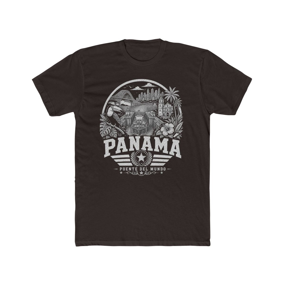 Panama vintage landmarks men's tee — iconic landmark design | Nameshi Destinations (view 1)