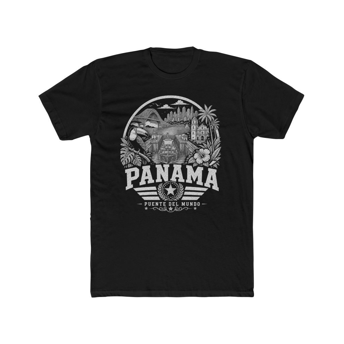 Panama vintage landmarks men's tee — iconic landmark design | Nameshi Destinations (view 2)