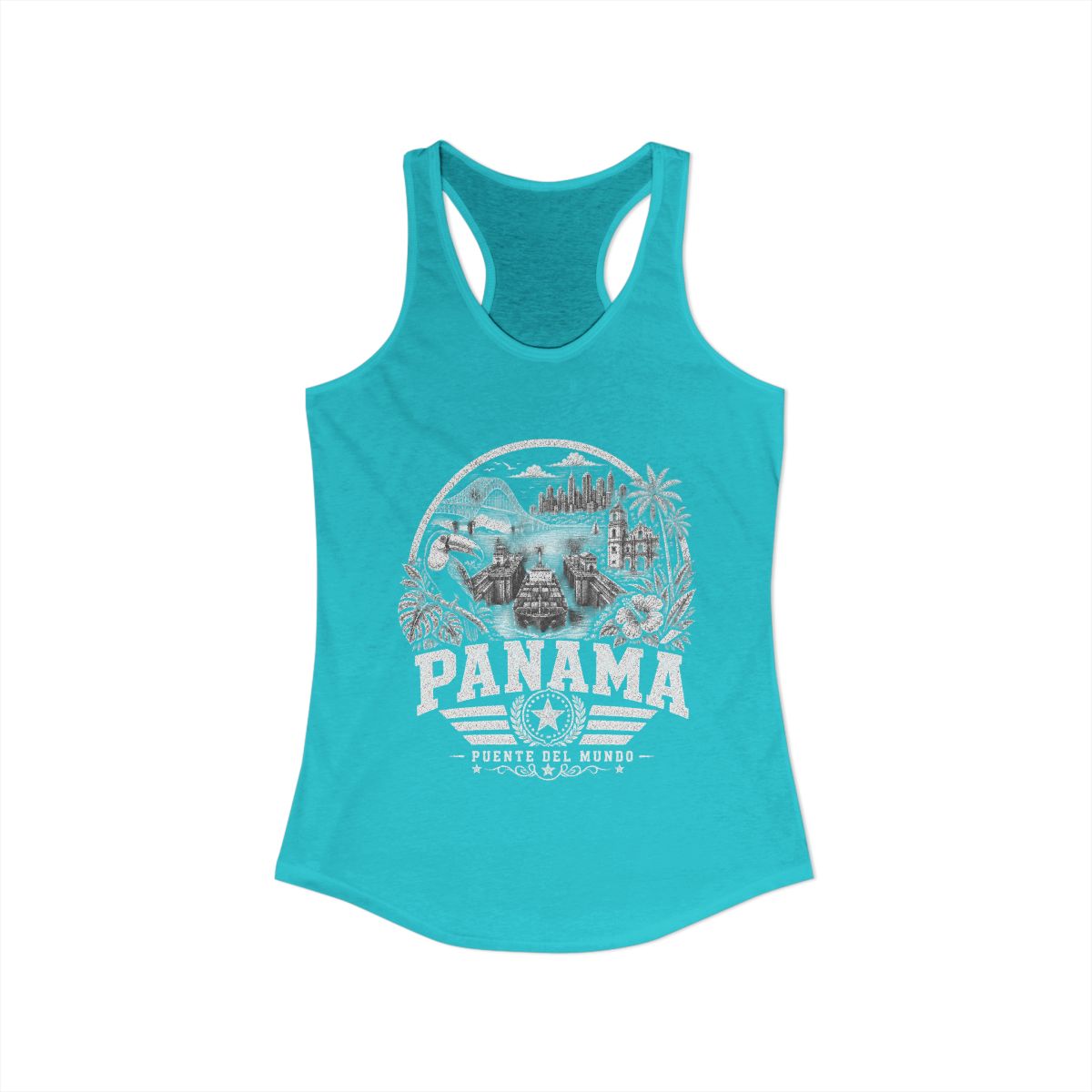Panama vintage landmarks tank top — iconic landmark design | Nameshi Destinations (view 8)