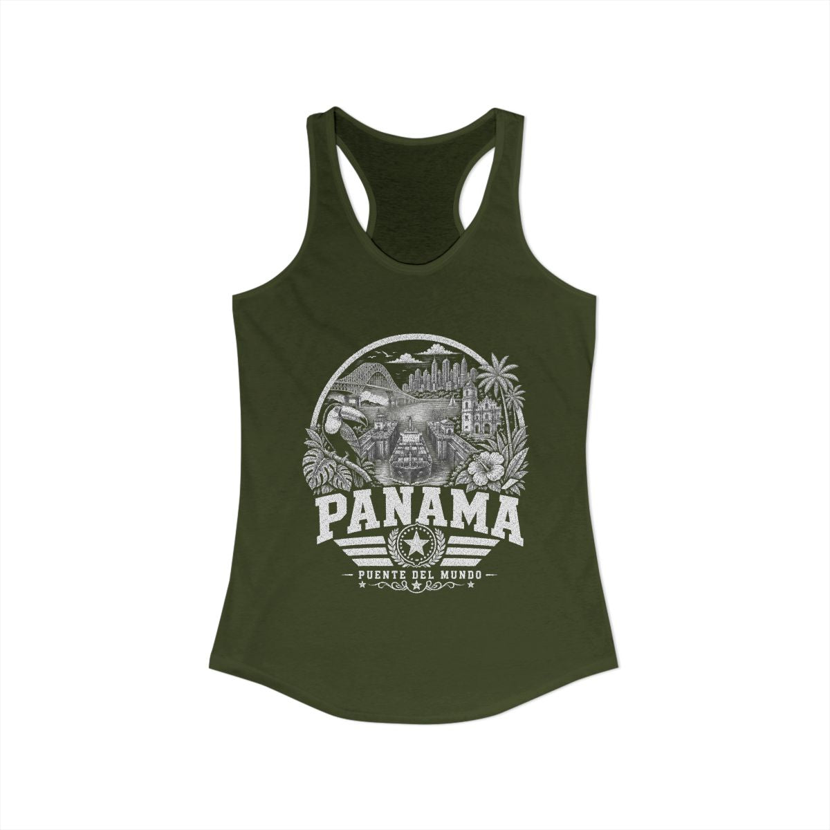 Panama vintage landmarks tank top — iconic landmark design | Nameshi Destinations (view 5)