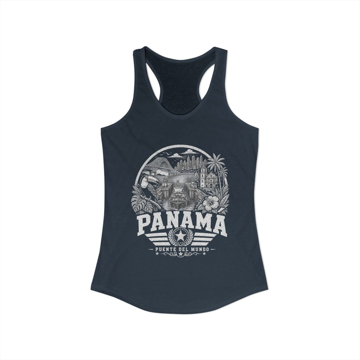 Panama vintage landmarks tank top — iconic landmark design | Nameshi Destinations (view 9)