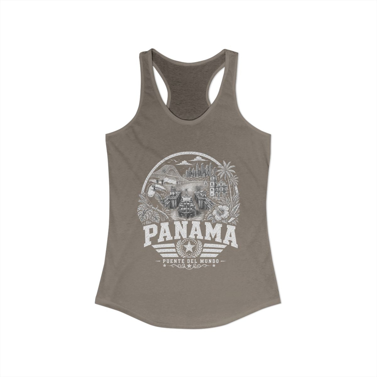 Panama vintage landmarks tank top — iconic landmark design | Nameshi Destinations (view 4)