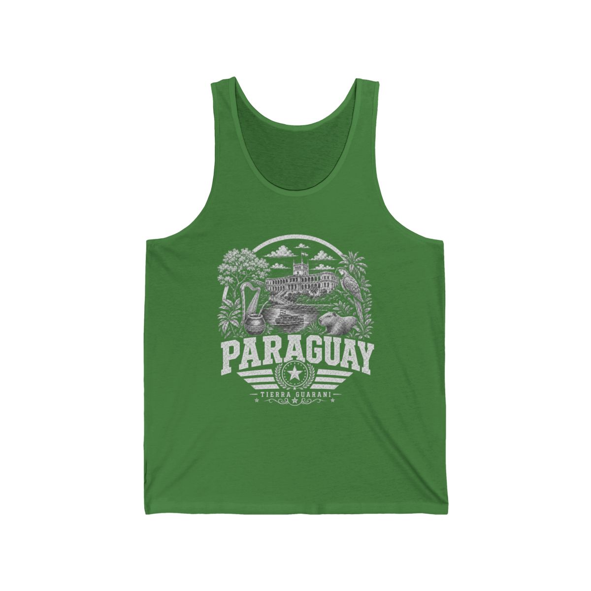 Paraguay vintage landmarks men's tee — iconic landmark design | Nameshi Destinations (view 3)