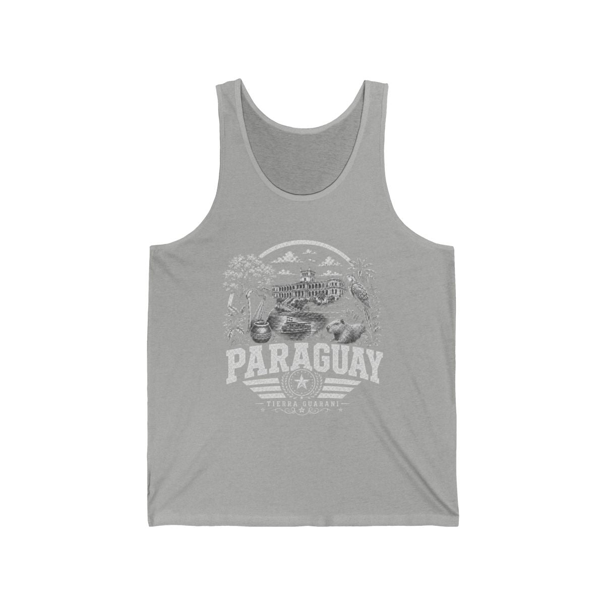 Paraguay vintage landmarks men's tee — iconic landmark design | Nameshi Destinations (view 5)