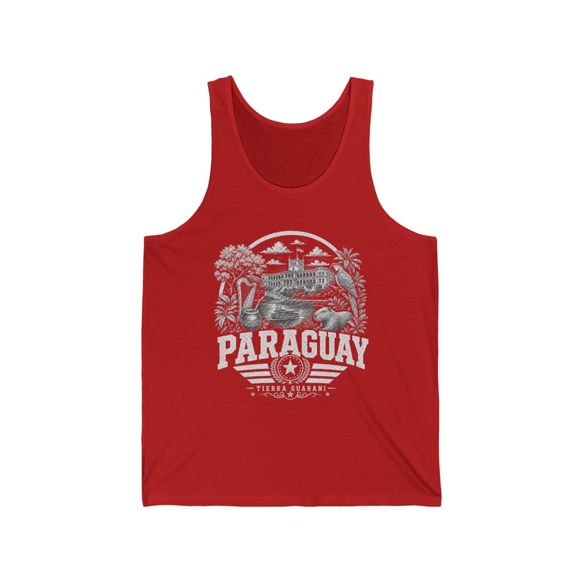 Paraguay vintage landmarks men's tee — iconic landmark design | Nameshi Destinations (view 8)
