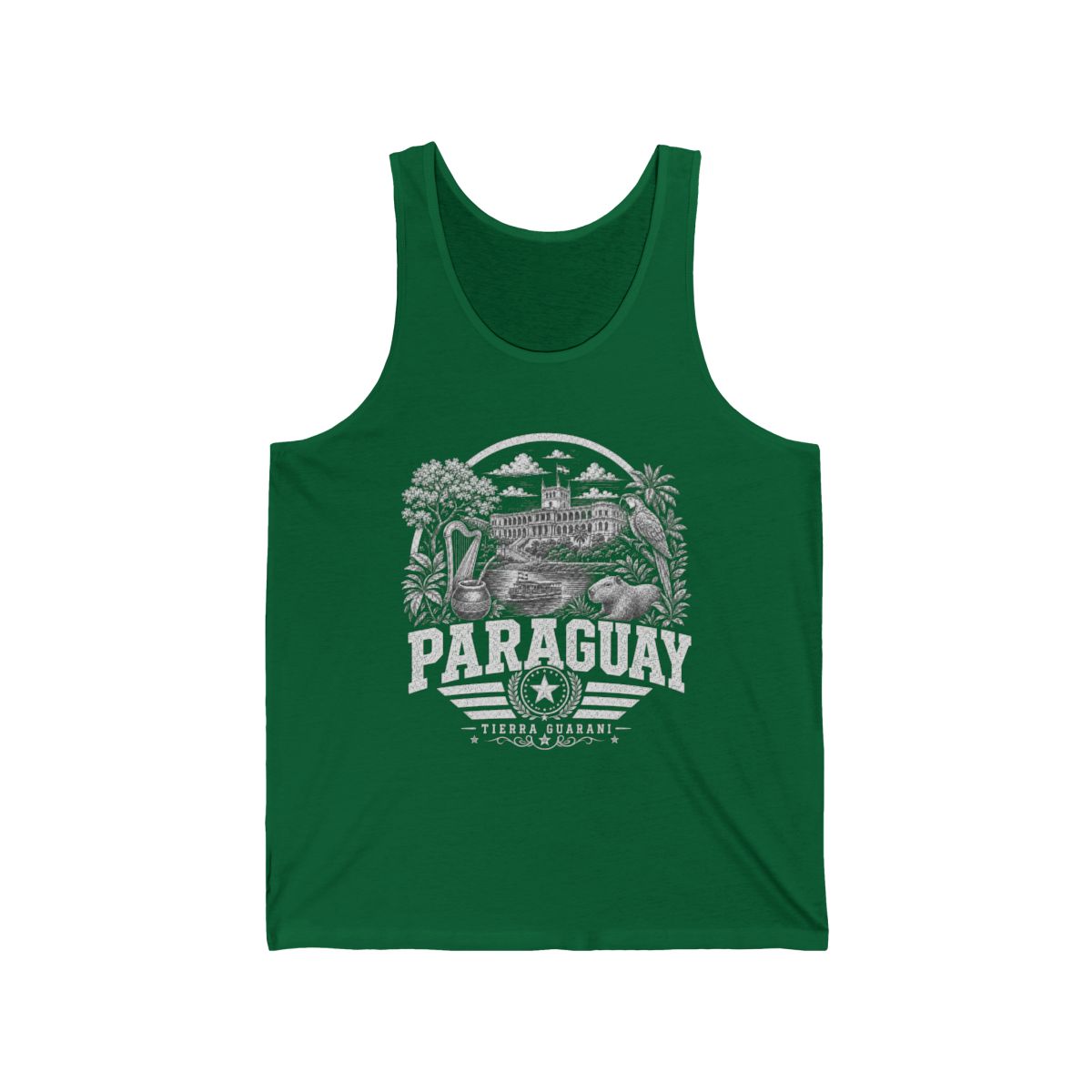 Paraguay vintage landmarks men's tee — iconic landmark design | Nameshi Destinations (view 4)