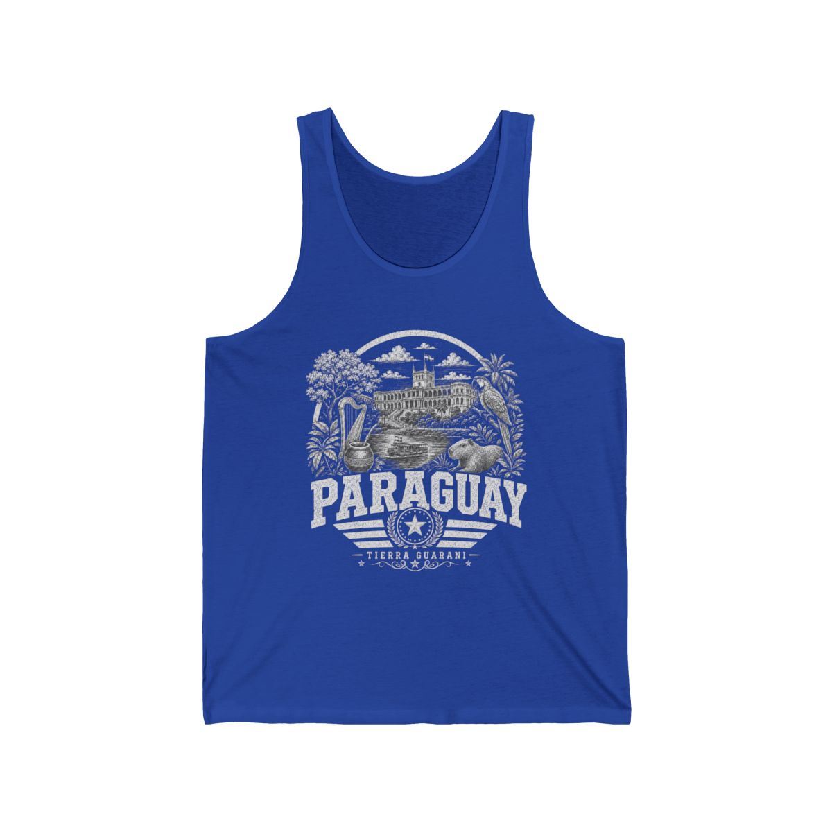 Paraguay vintage landmarks men's tee — iconic landmark design | Nameshi Destinations (view 6)