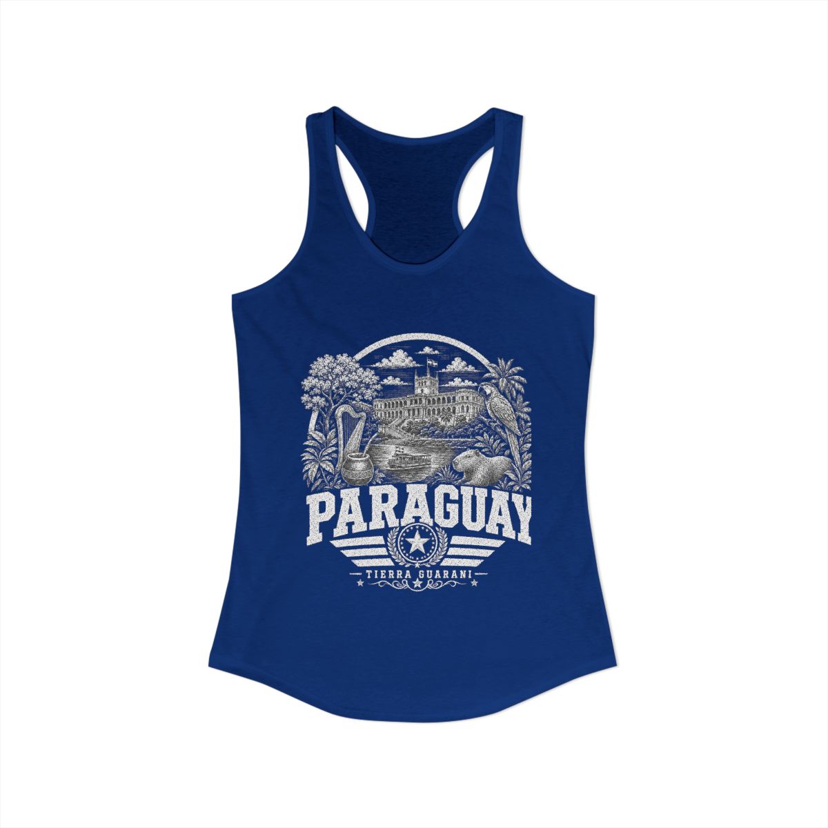Paraguay vintage landmarks tank top — iconic landmark design | Nameshi Destinations (view 10)