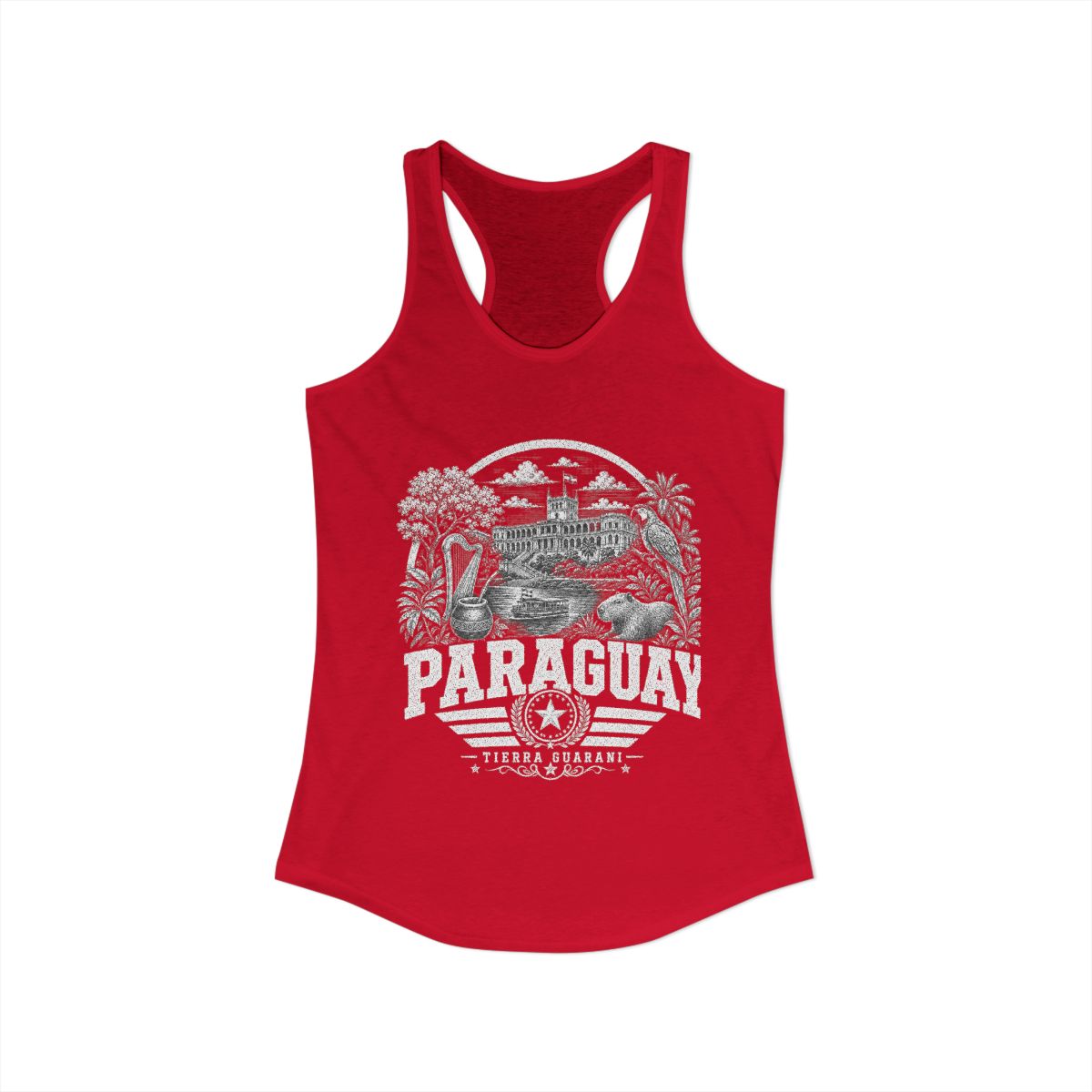 Paraguay vintage landmarks tank top — iconic landmark design | Nameshi Destinations (view 16)