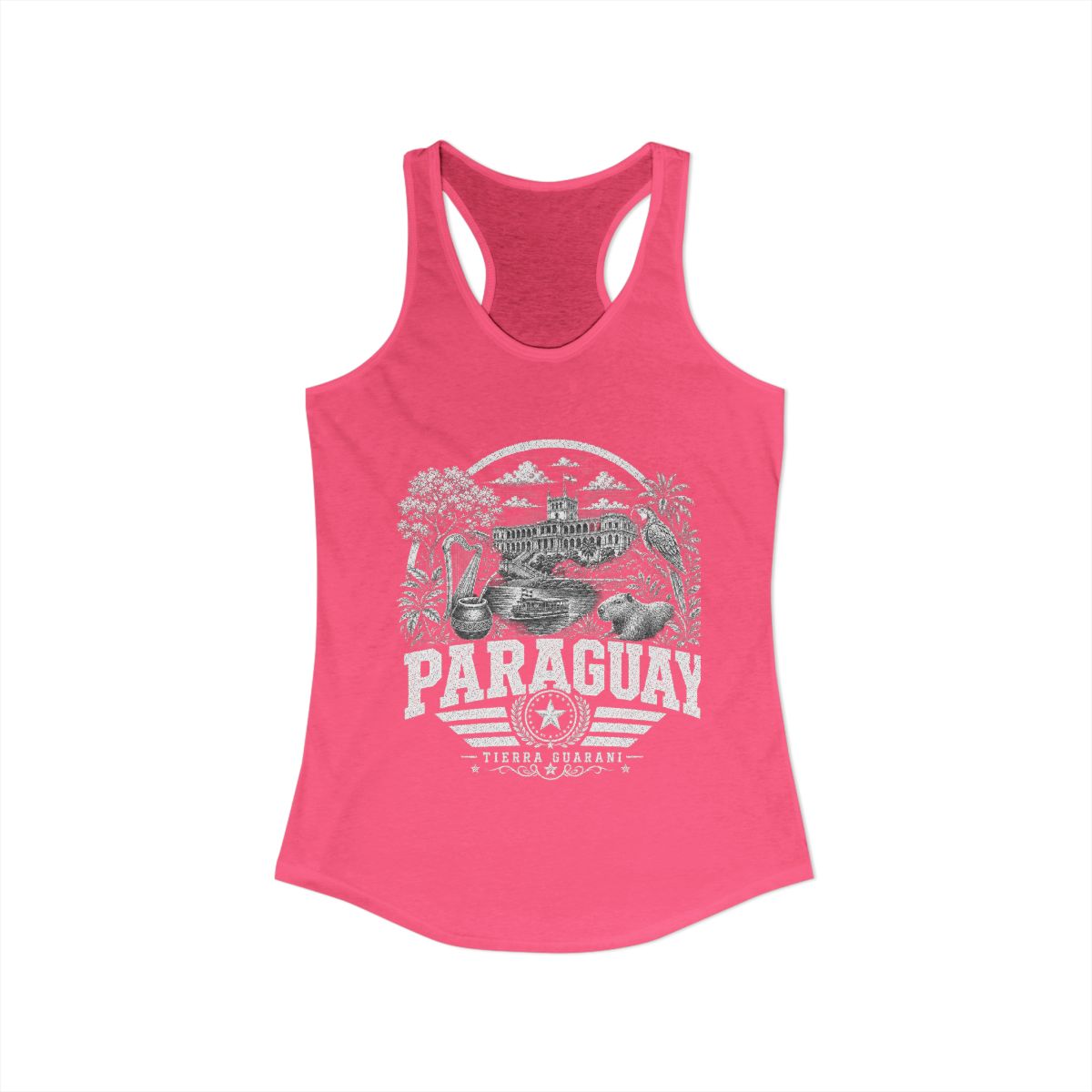 Paraguay vintage landmarks tank top — iconic landmark design | Nameshi Destinations (view 14)