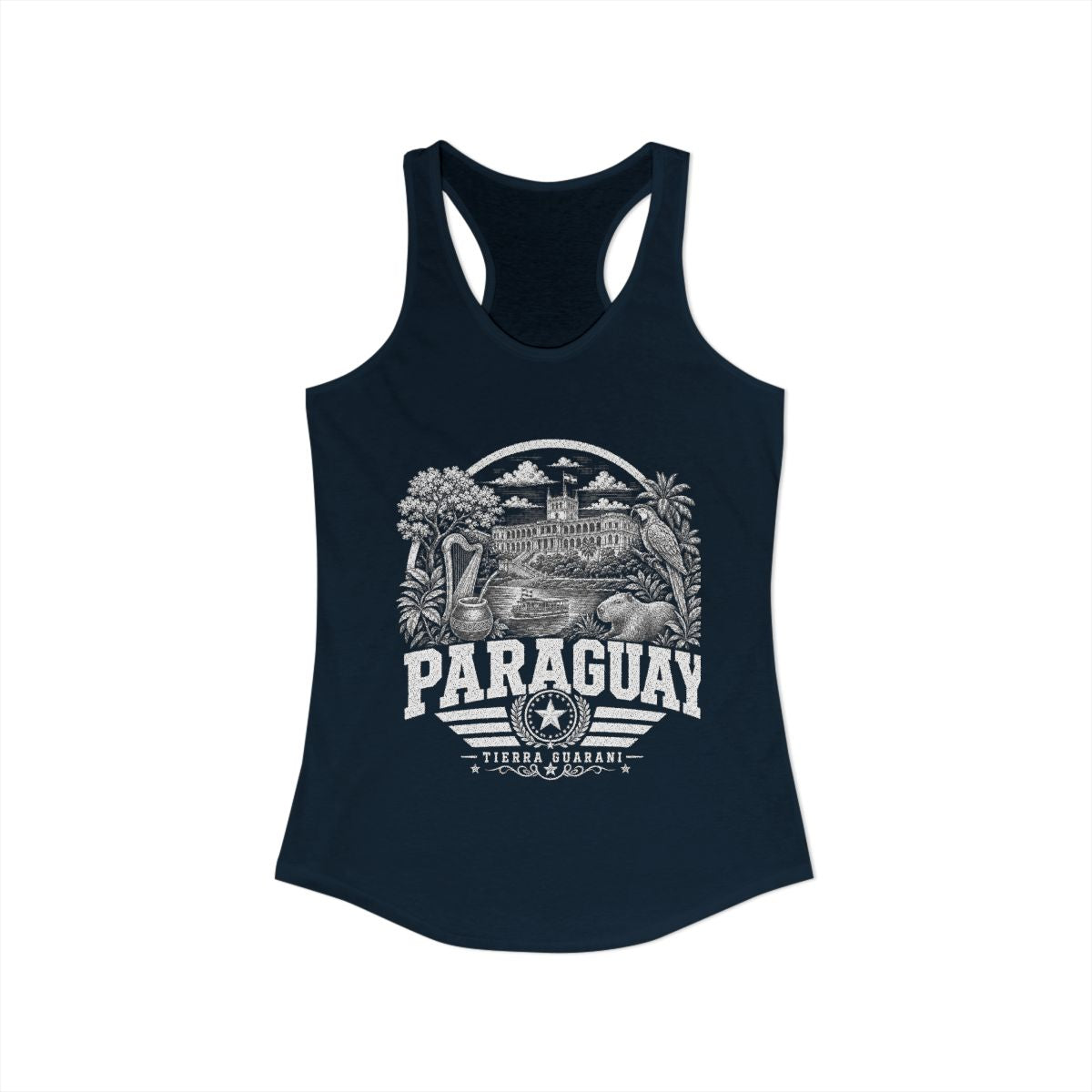 Paraguay vintage landmarks tank top — iconic landmark design | Nameshi Destinations (view 11)