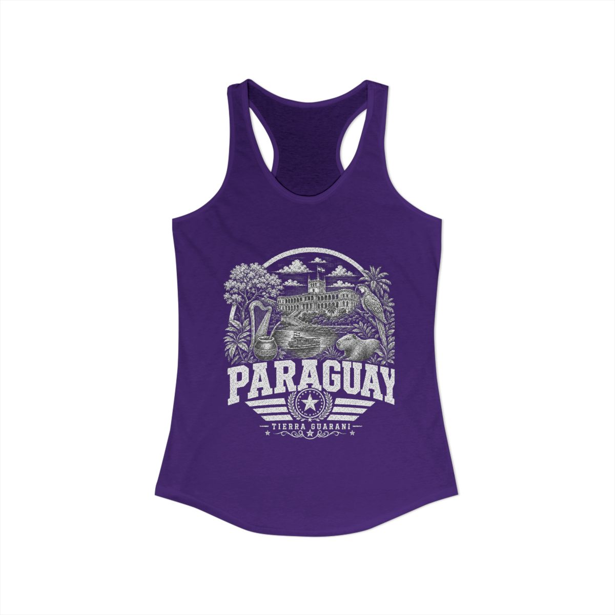 Paraguay vintage landmarks tank top — iconic landmark design | Nameshi Destinations (view 13)
