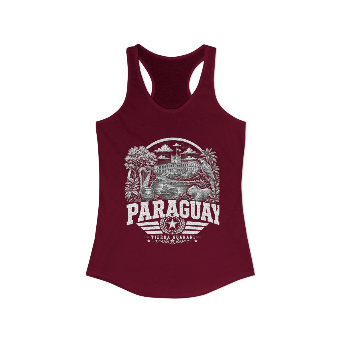 Paraguay vintage landmarks tank top — iconic landmark design | Nameshi Destinations (view 15)