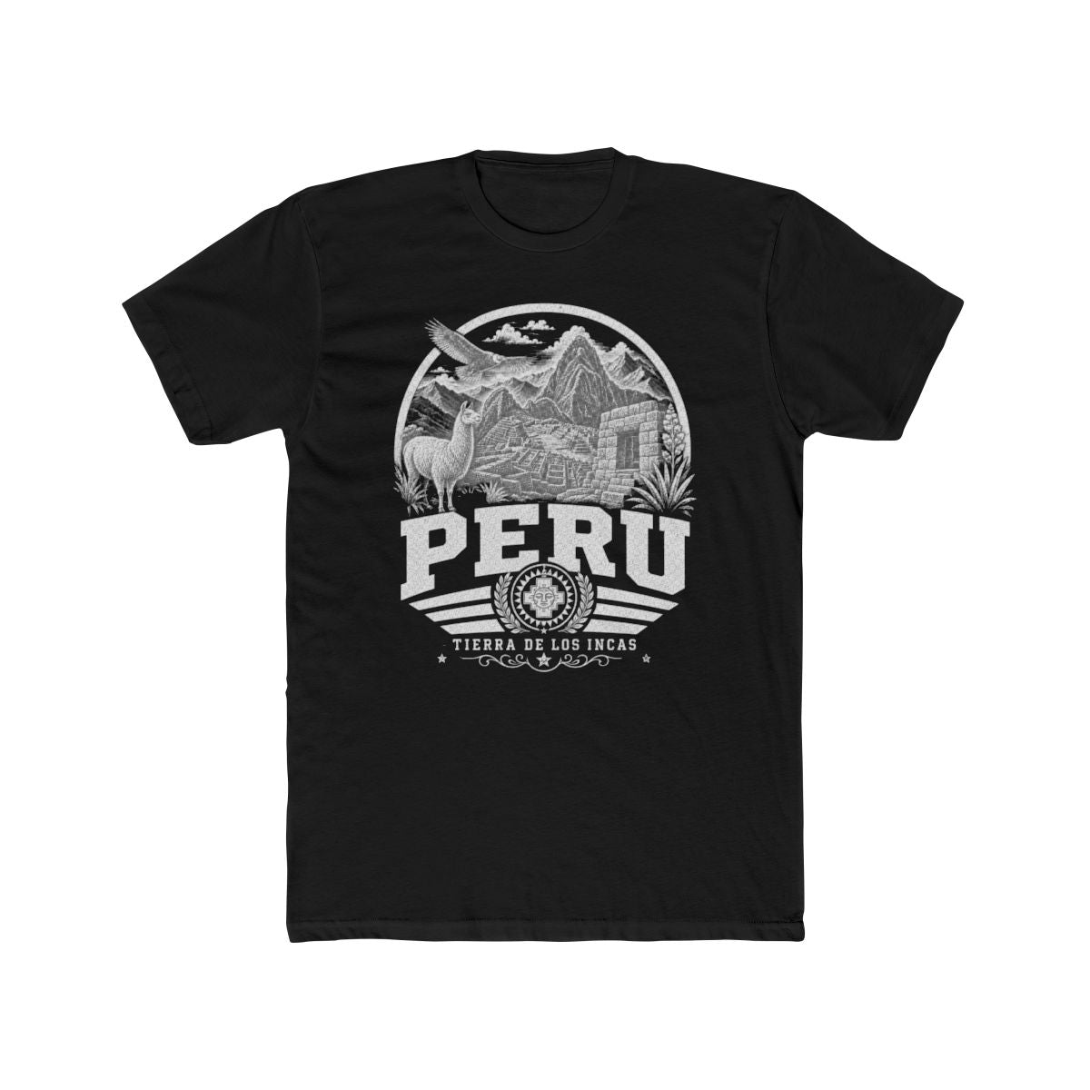 Peru vintage landmarks men's tee — iconic landmark design | Nameshi Destinations (view 1)
