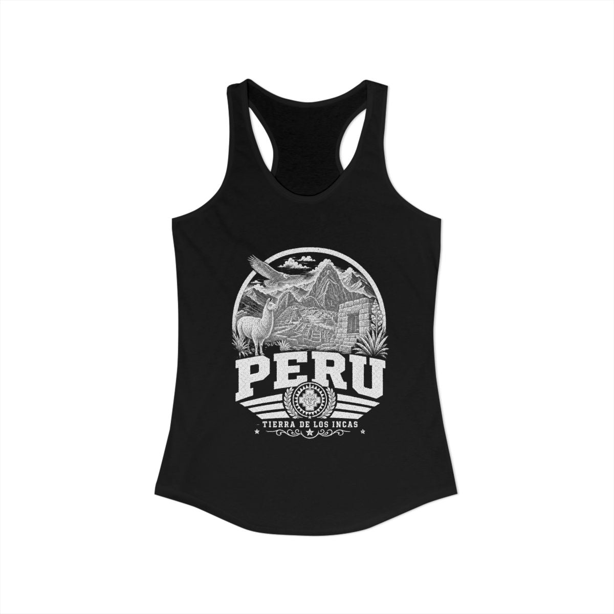 Peru vintage landmarks tank top — iconic landmark design | Nameshi Destinations (view 2)