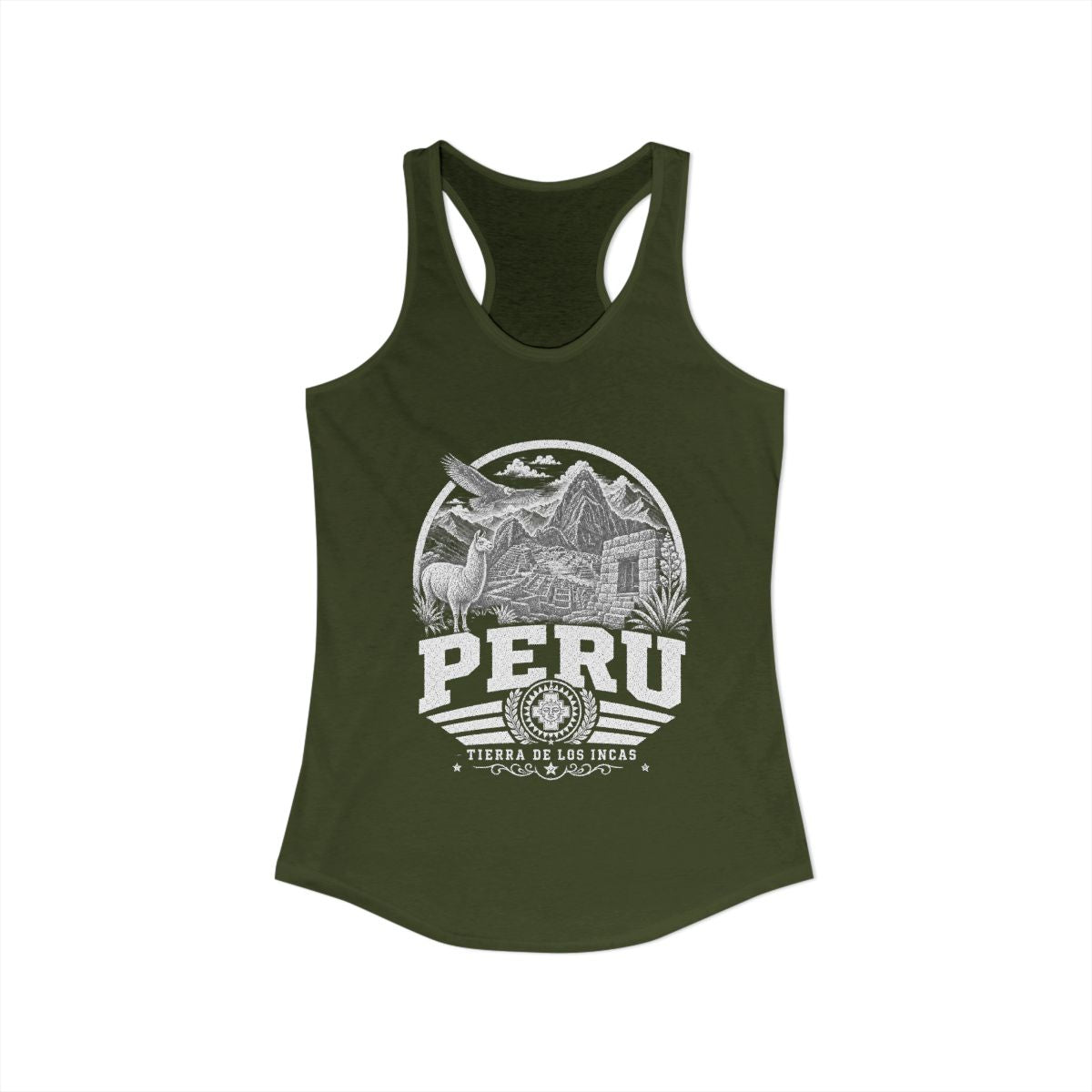 Peru vintage landmarks tank top — iconic landmark design | Nameshi Destinations (view 5)