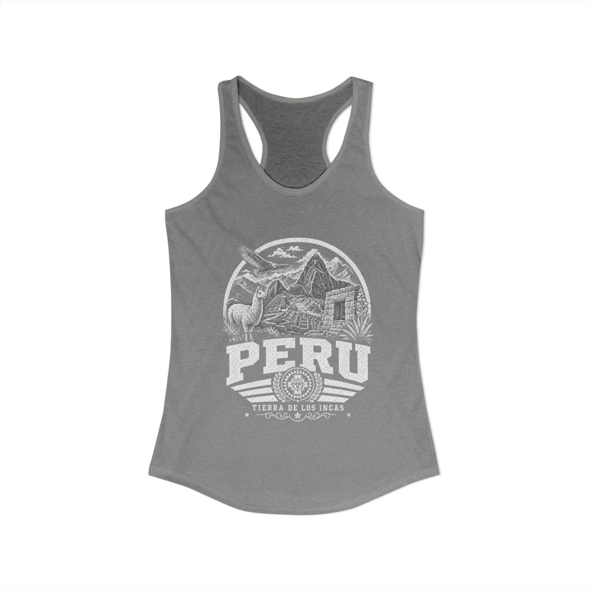 Peru vintage landmarks tank top — iconic landmark design | Nameshi Destinations (view 3)