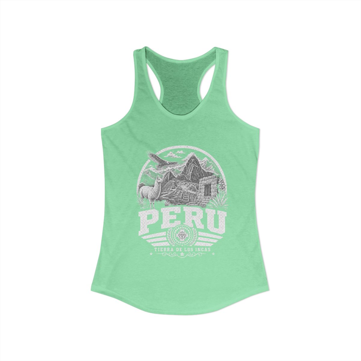 Peru vintage landmarks tank top — iconic landmark design | Nameshi Destinations (view 6)