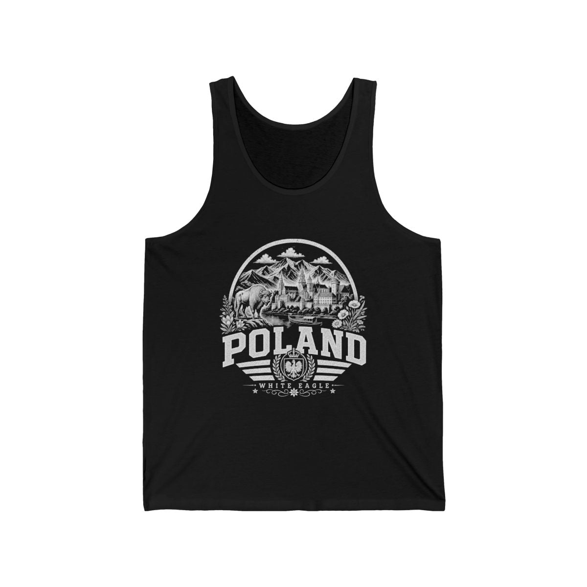 Poland Men's Tank Top — Black (front)