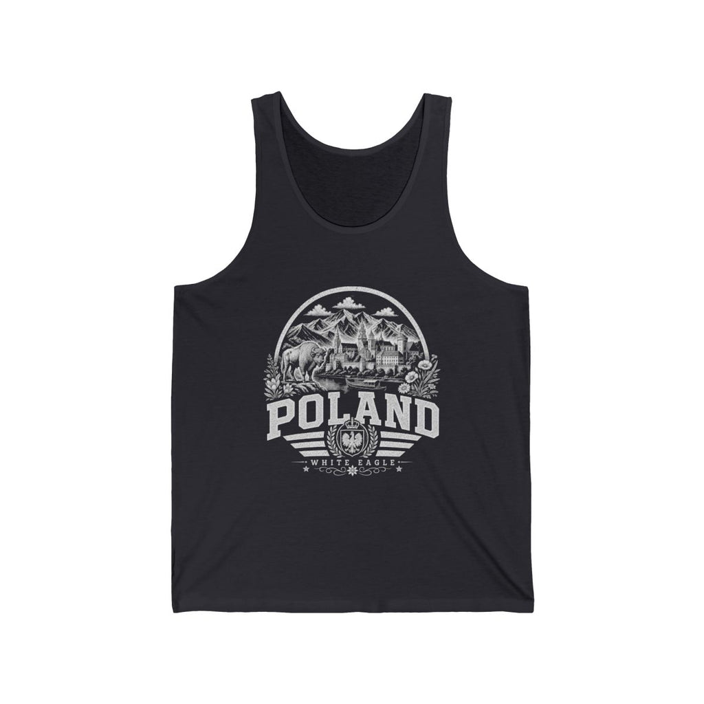 Poland Men's Tank Top — Dark Grey (front)