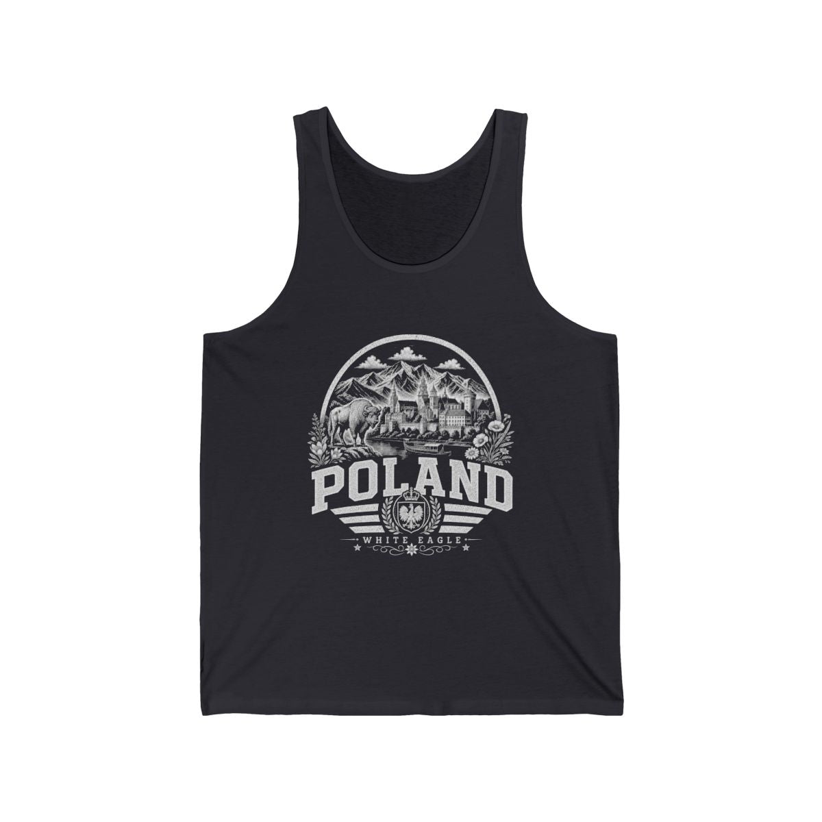 Poland Men's Tank Top — Dark Grey (front)