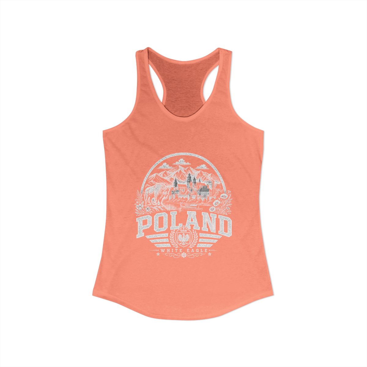 Poland Women's Tank Top — Solid Light Orange (front)