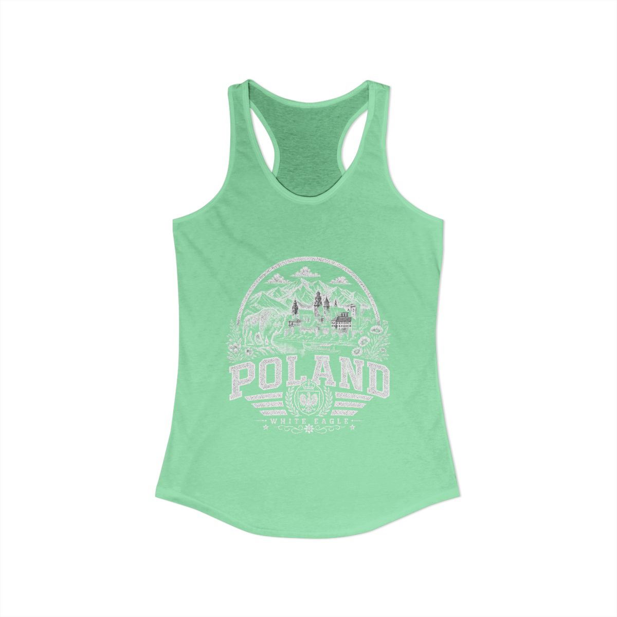 Poland Women's Tank Top — Solid Mint (front)