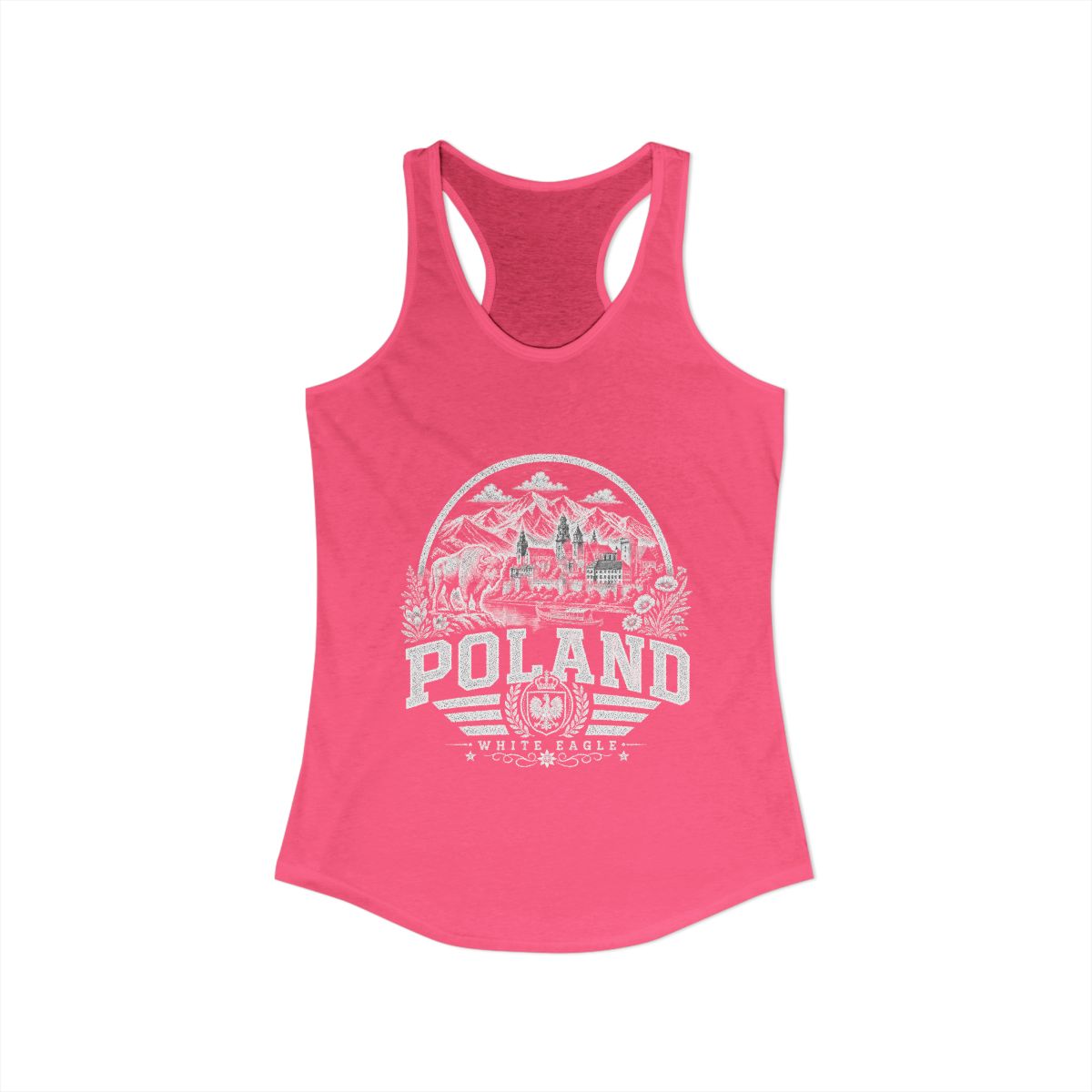 Poland Women's Tank Top — Solid Hot Pink (front)
