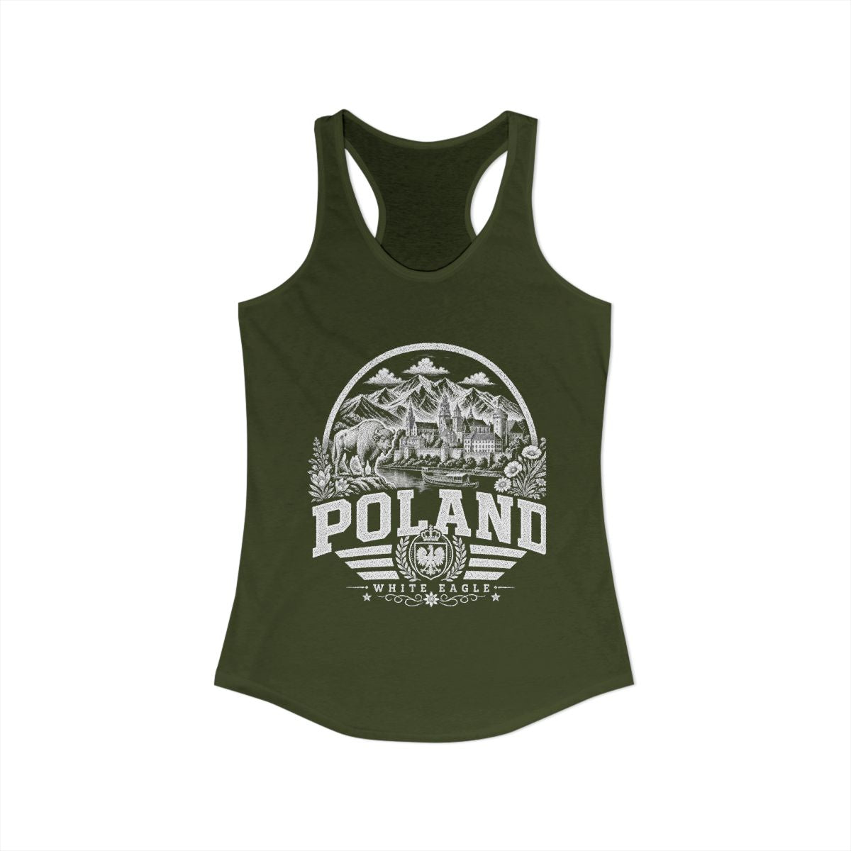 Poland vintage landmarks tank top — iconic landmark design | Nameshi Destinations (view 11)