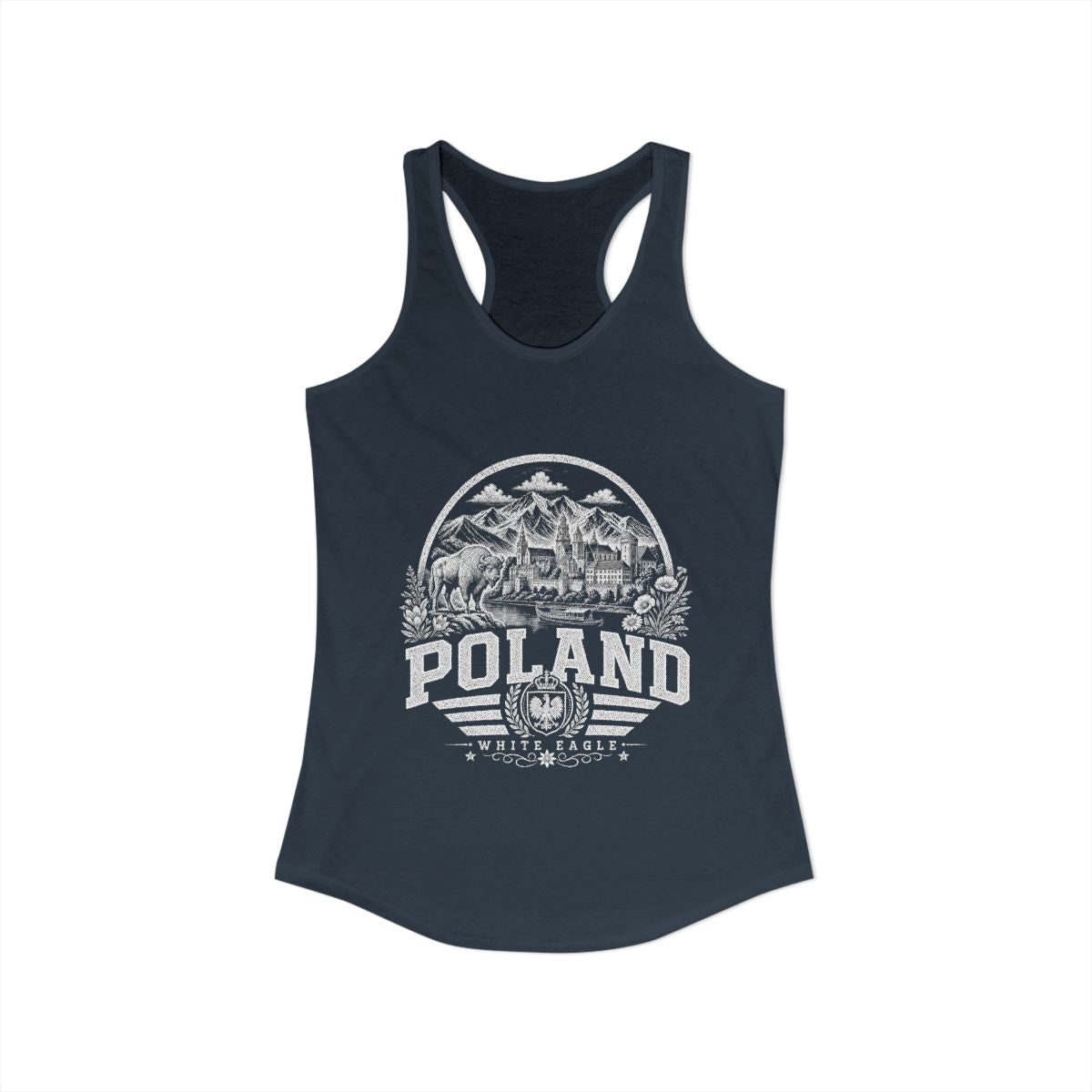 Poland Women's Tank Top — Solid Indigo (front)