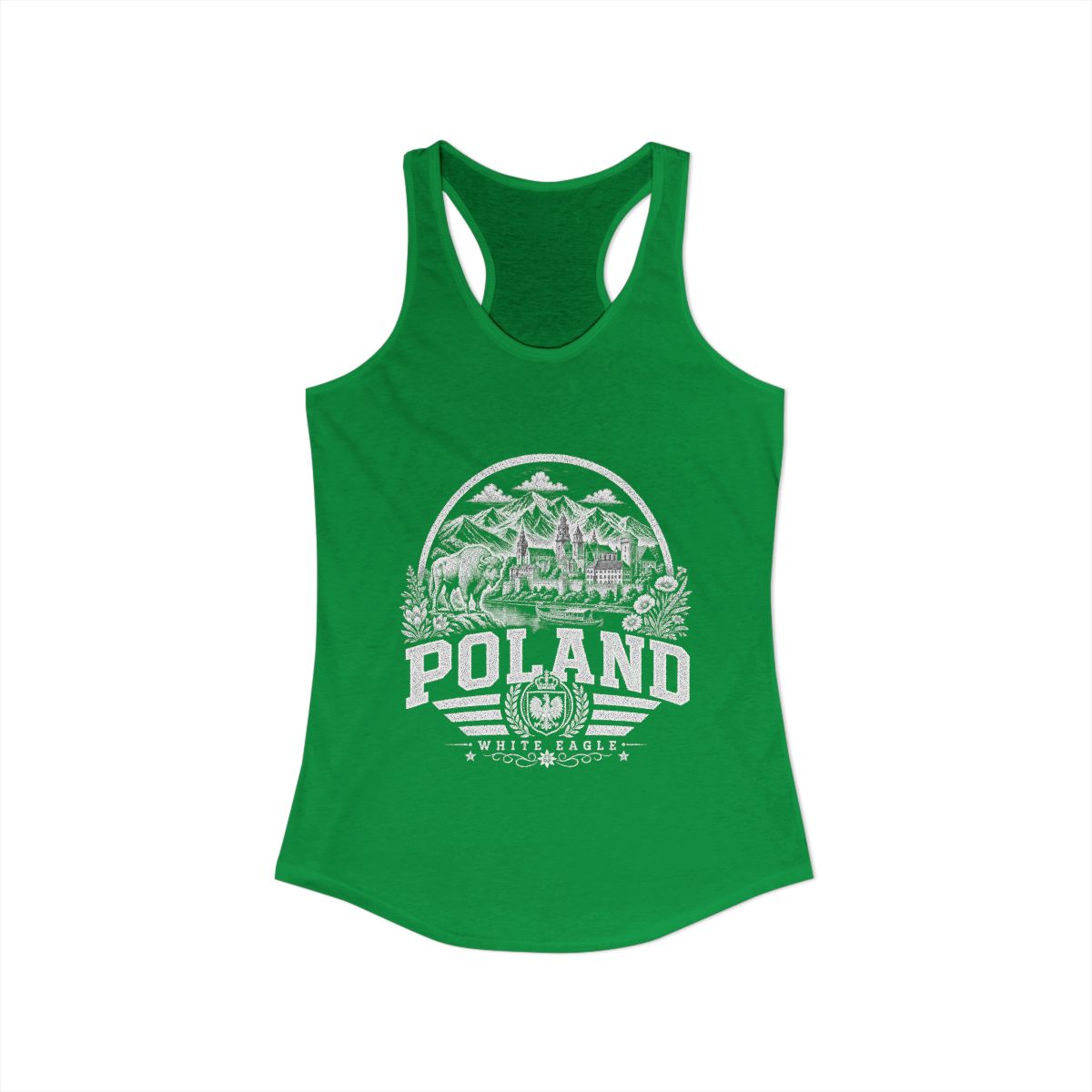 Poland Women's Tank Top — Solid Kelly Green (front)