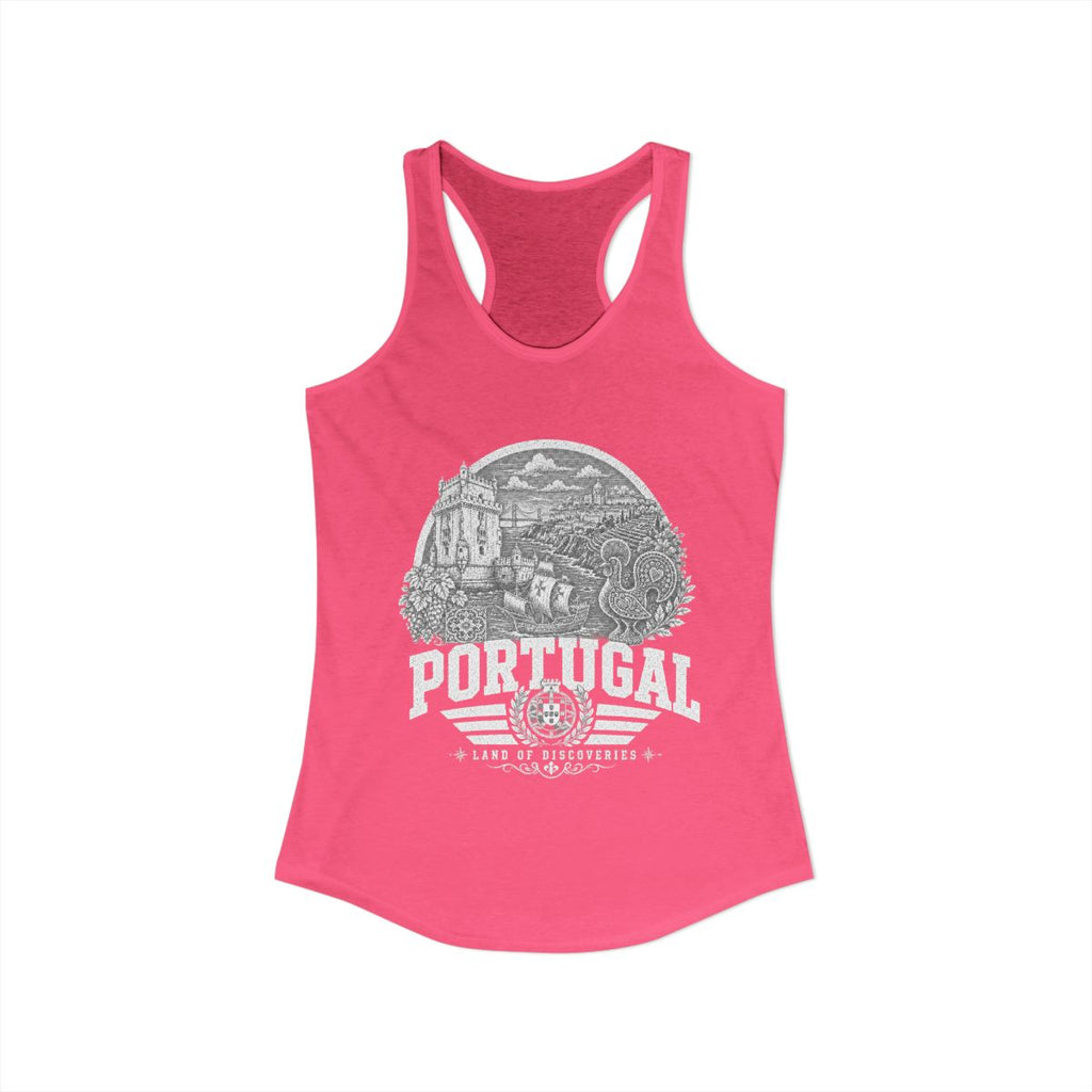 Portugal vintage landmarks tank top — iconic landmark design | Nameshi Destinations (view 2)