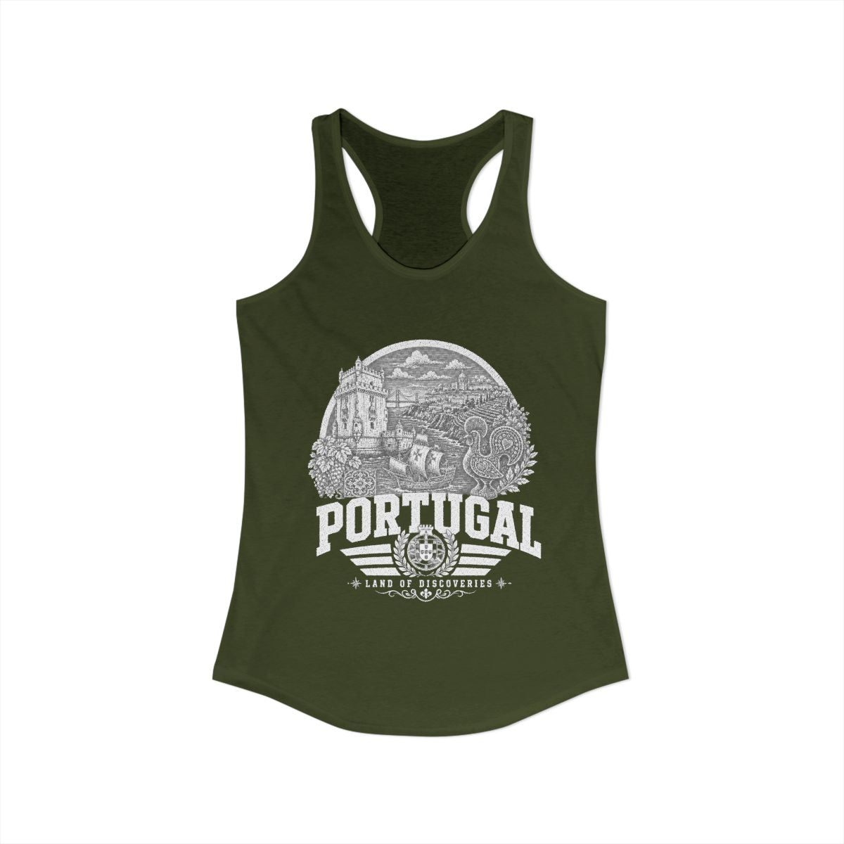 Portugal vintage landmarks tank top — iconic landmark design | Nameshi Destinations (view 5)
