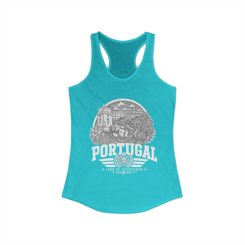 Portugal Women's Tank Top — Solid Tahiti Blue (front)