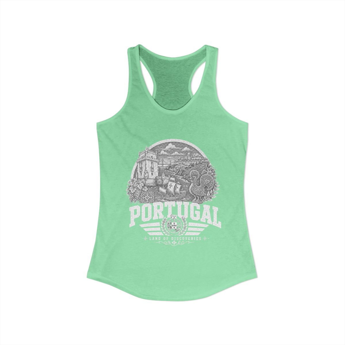 Portugal vintage landmarks tank top — iconic landmark design | Nameshi Destinations (view 6)