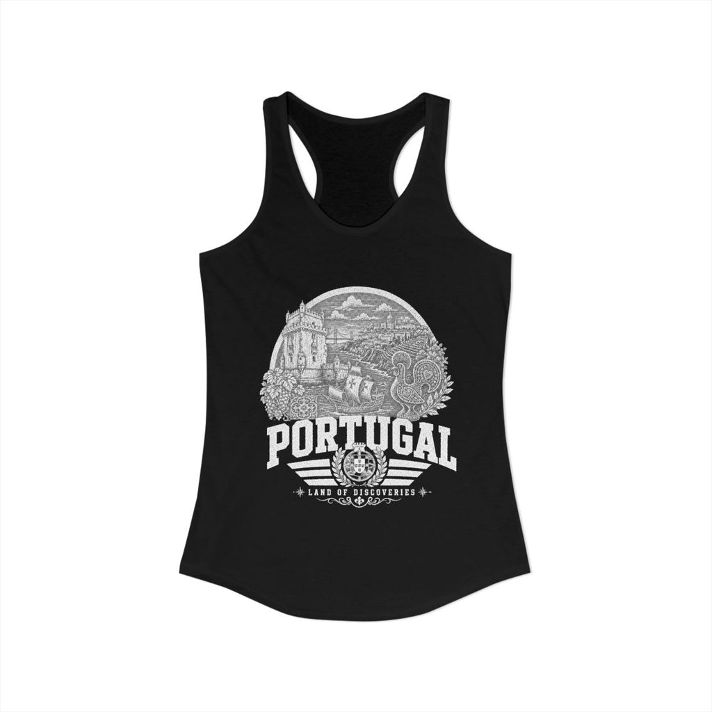 Portugal Women's Tank Top — Solid Black (front)